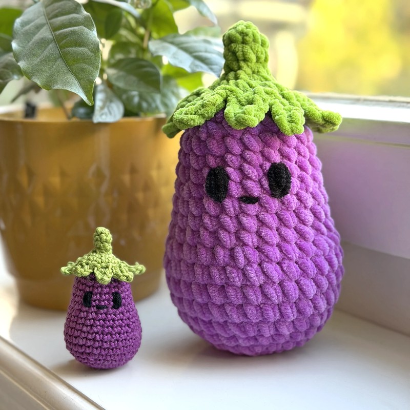 Boneka Rajut Purple Eggplant Terong — DIY Fluffies